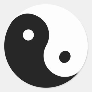 autocollant Yin yang noir et blanc
