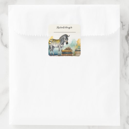 Autocollant Zebra et Livres modifiables (Sac)