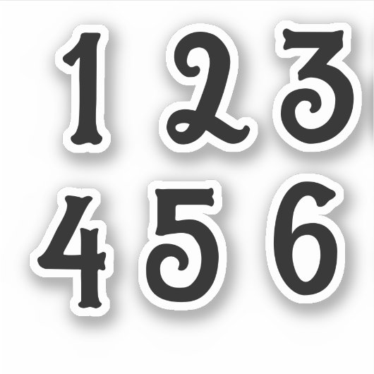 Autocollants 1-6 numéros (Devant)