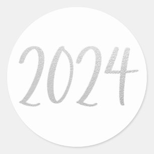 Autocollants 2024 faux feuille argent