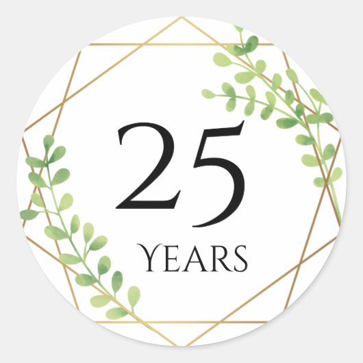 autocollants 25 ans d'anniversaire (Devant)