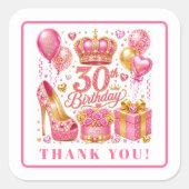 Autocollants 30e Anniversaire Chic Rose Chaude Con (Devant)