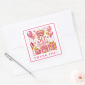 Autocollants 30e Anniversaire Chic Rose Chaude Con (Enveloppe)