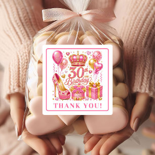 Autocollants 30e Anniversaire Chic Rose Chaude Con