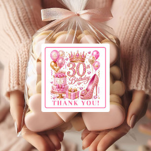 Autocollants 30e Anniversaire Paillettes Rose Gold