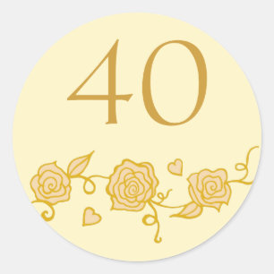 Autocollants 40e anniversaire de mariage