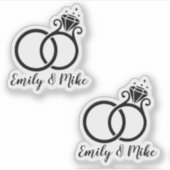 autocollants à anneaux mariages (Devant)