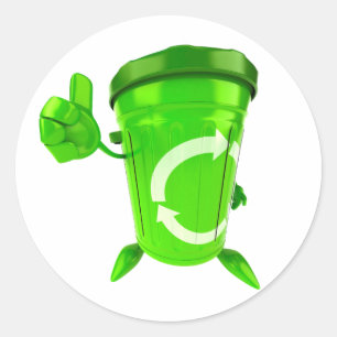 Autocollants à bacs à recyclage vert