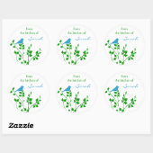 Autocollants à canne bleu bleu-vert pour oiseaux p (Feuille)