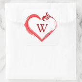 Autocollants à cœur Swoosh Rouge avec monogramme i (Sac)