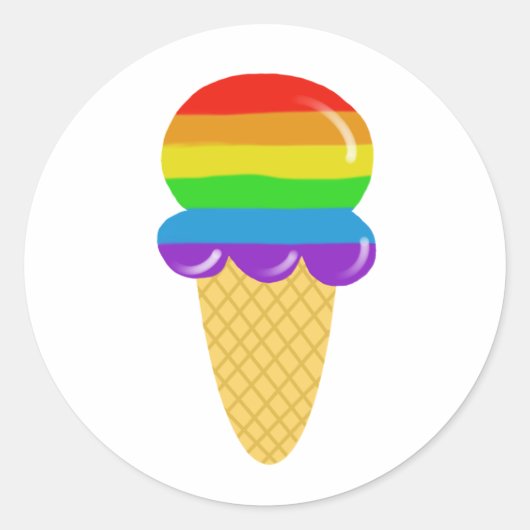 Autocollants à cône de glace arc-en-ciel (Devant)