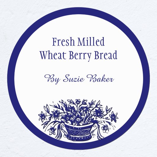 Autocollants à cueillette bleu blanc Vintage