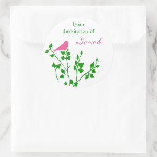 Autocollants à cuisson rose-vert personnalisés