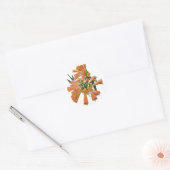 Autocollants à fleurs tropicales orange (Enveloppe)