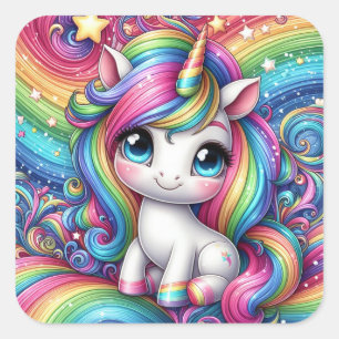 Autocollants à licorne arc-en-ciel