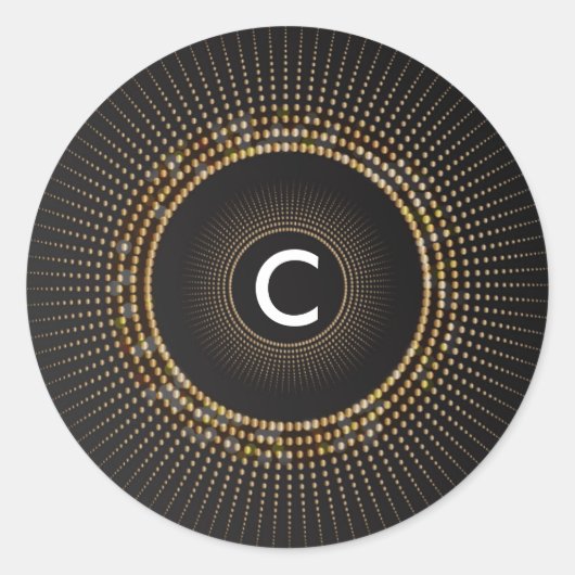 Autocollants à monogramme initial de luxe Rayons d (Devant)