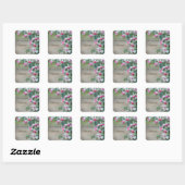 autocollants à plaques de fleurs fuchsia rose et b (Feuille)