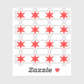 Autocollants à quatre étoiles du drapeau de Chicag (Feuille)