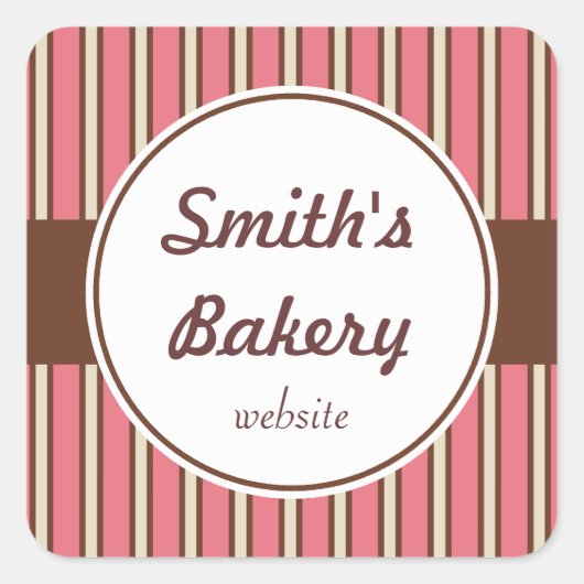 Autocollants à rayures de boulangerie personnalisé (Devant)
