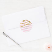 Autocollants à rayures roses et blanches avec des  (Enveloppe)