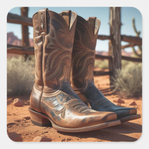 Autocollants à thème occidental Bottes Cowboy