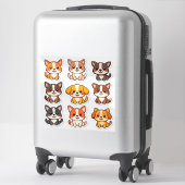 Autocollants adorables pour chien mignon (Sur valise)
