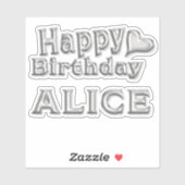 Autocollants Alice Happy Birthday (Feuille)