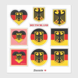 Autocollants Allemagne & Drapeau allemand, Coeur /