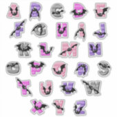 Autocollants Alphabet Chauve-souris | Lettre & Num (Devant)