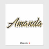 Autocollants Amanda black gold lettering (Feuille)