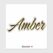 Autocollants Amber black gold lettering (Feuille)