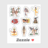 Autocollants amérindiens (Feuille)