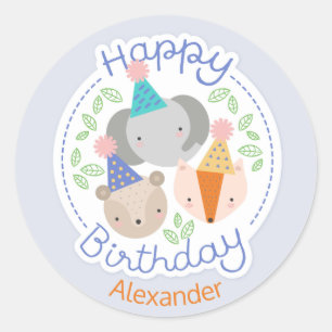 Autocollants Animaux Fête d'Anniversaire