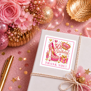 Autocollants Anniversaire 30 Ans Confettis Rose Do