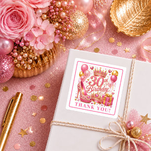 Autocollants Anniversaire 30 Ans Dazzling Pink Gol