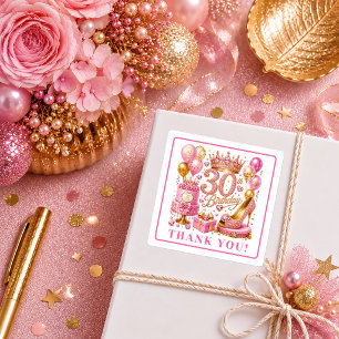 Autocollants Anniversaire 30 Ans Lovely Rose Gold