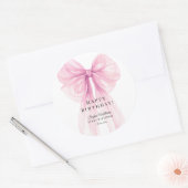 Autocollants Anniversaire Élégant Ruban Rose (Enveloppe)