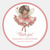 Autocollants Anniversaire Fille Fée Mignonne Paste (Devant)