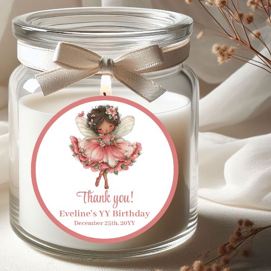 Autocollants Anniversaire Fille Fée Mignonne Paste