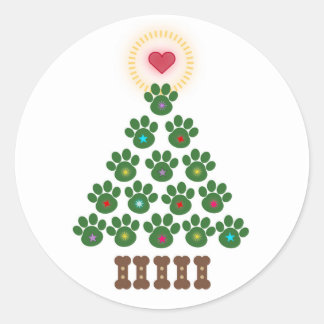 Autocollants arbre de Noël empreinte de patte