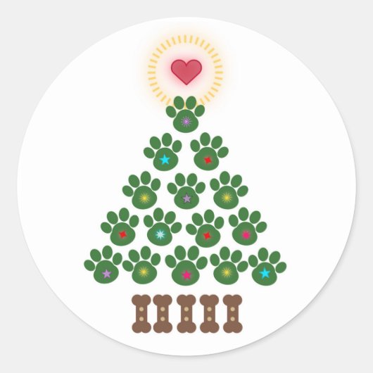 Autocollants arbre de Noël empreinte de patte (Devant)