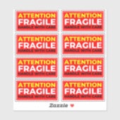 Autocollants Attention Fragile (Manipuler avec soi (Feuille)