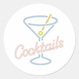 Autocollants au néon de signe de cocktails