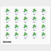 Autocollants avec chien de la Saint-Patrick et trè (Feuille)