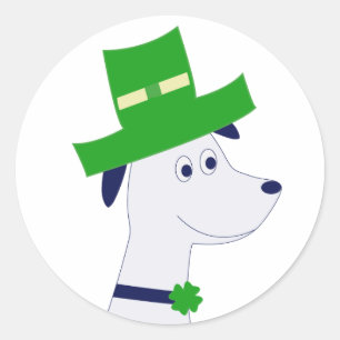 Autocollants avec chien de la Saint-Patrick et trè