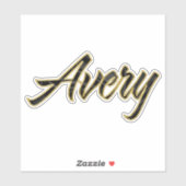 Autocollants Avery Black Gold Lettering (Feuille)