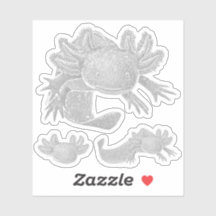 Autocollants Axolotl - GRIS - Lot de 3