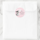 Autocollants Baby Shower Cœur de Lapin Rose Confet (Sac)
