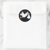 Autocollants Baby Shower Stork Bleu Noir (Sac)