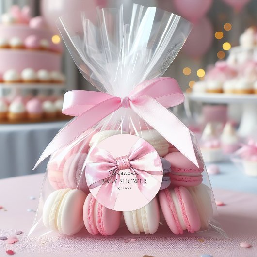Autocollants Bébé Fille Ruban Rose